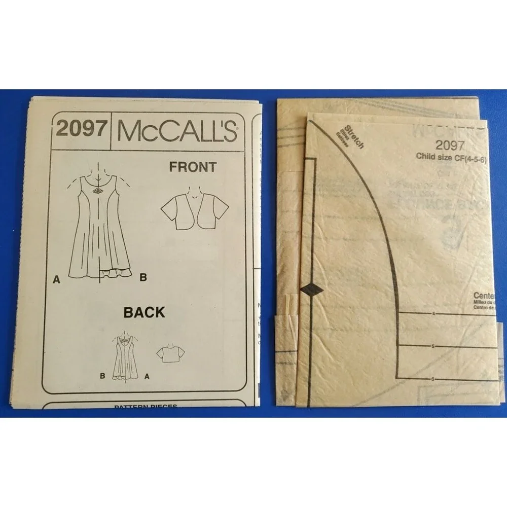 Vintage McCalls 2097 Girls Dress & Jacket Sewing Pattern Size 4-5-6 UNCUT Craft